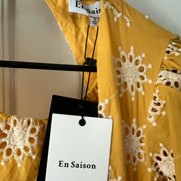 NWT Anthropologie En Saison Puff-Sleeve Tiered Embroidered Dress - Picture 5 of 9